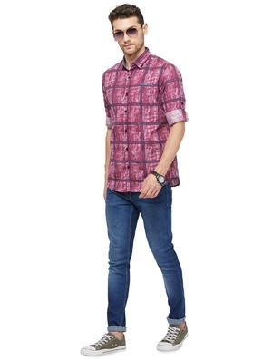 pink checkered casual shirt - 16960058 - Standard Image - 4