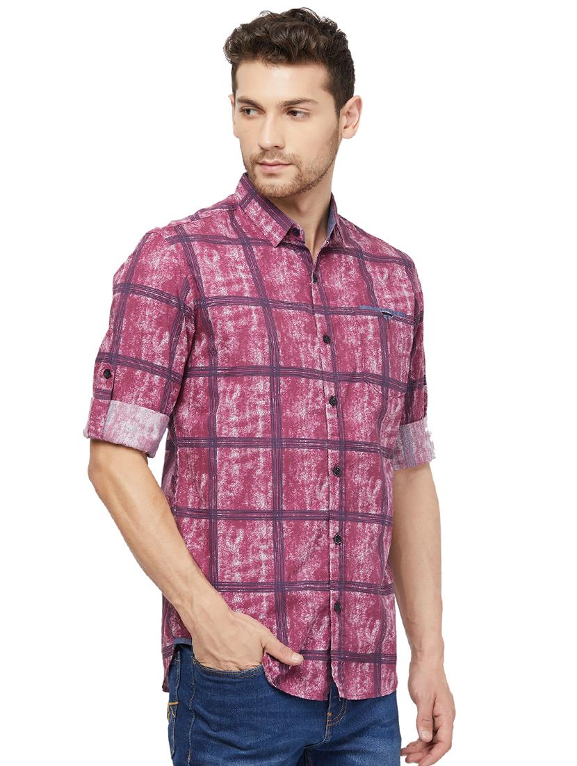 pink checkered casual shirt - 16960058 - Zoom Image - 2