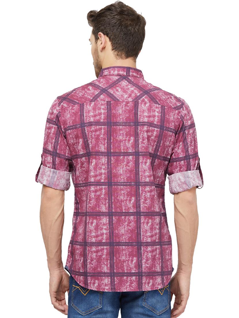 pink checkered casual shirt - 16960058 - Zoom Image - 3