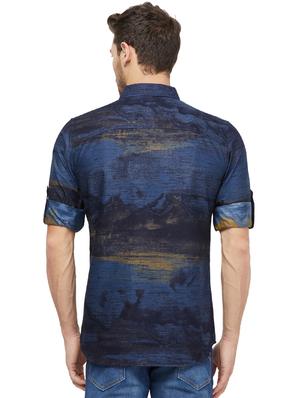 blue printed casual shirt - 16960061 - Standard Image - 3