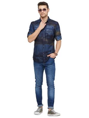 blue printed casual shirt - 16960061 - Standard Image - 4