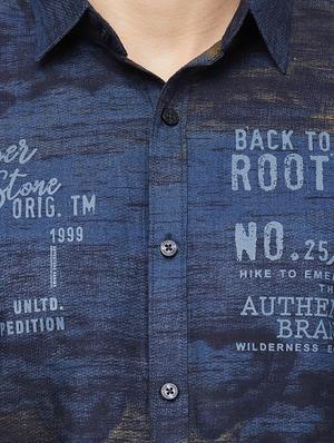 blue printed casual shirt - 16960061 - Standard Image - 5