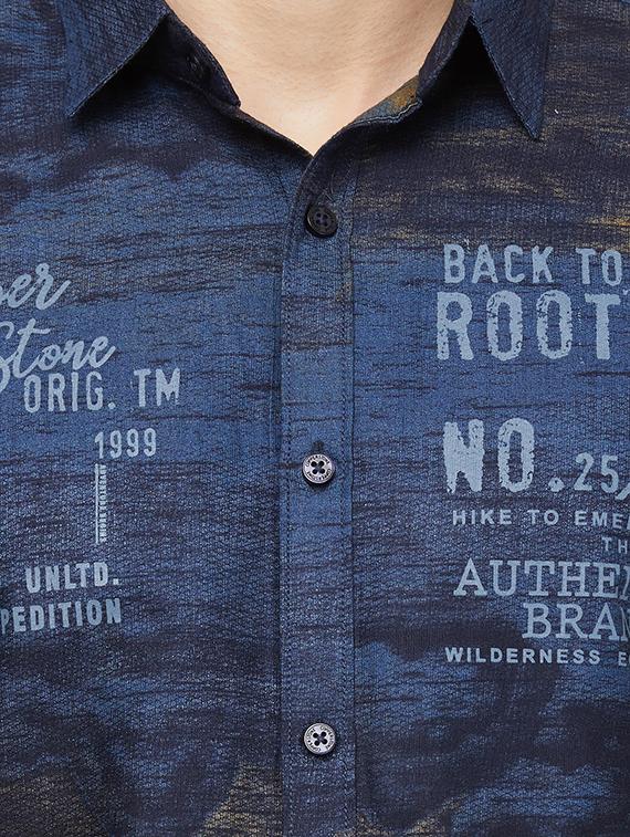 blue printed casual shirt - 16960061 - Zoom Image - 5