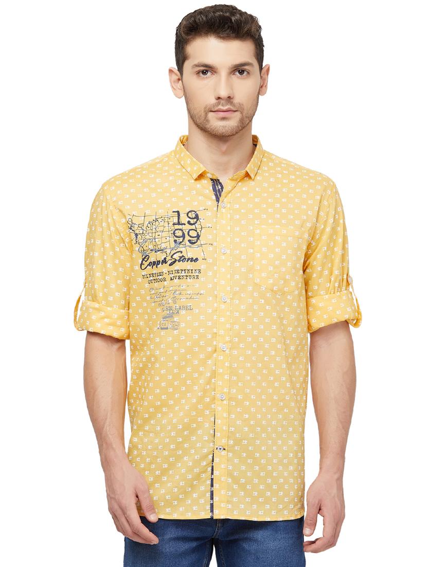 yellow printed casual shirt - 16960062 - Zoom Image - 1