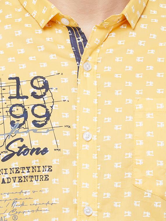 yellow printed casual shirt - 16960062 - Zoom Image - 4