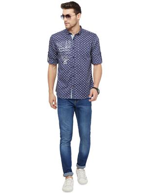 blue printed casual shirt - 16960063 - Standard Image - 4