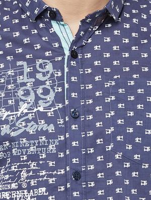 blue printed casual shirt - 16960063 - Standard Image - 5