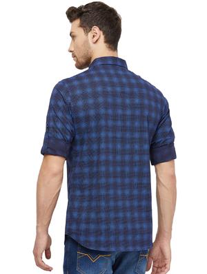 blue checkered casual shirt - 16960064 - Standard Image - 3
