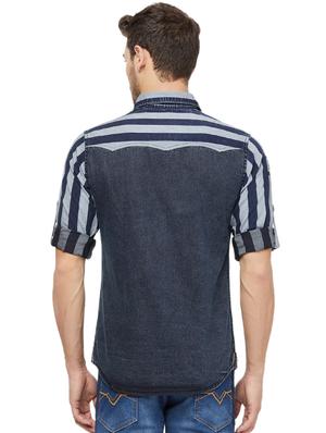 grey striped casual shirt - 16960065 - Standard Image - 3