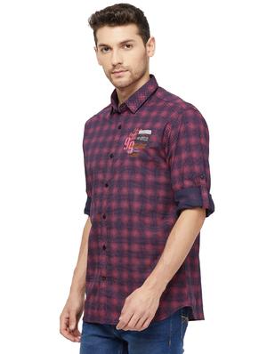 pink checkered casual shirt - 16960066 - Standard Image - 2