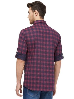 pink checkered casual shirt - 16960066 - Standard Image - 3