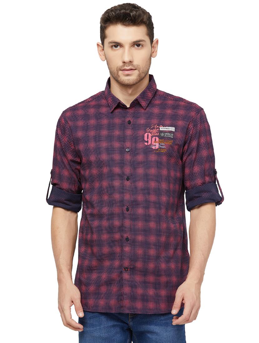 pink checkered casual shirt - 16960066 - Zoom Image - 1