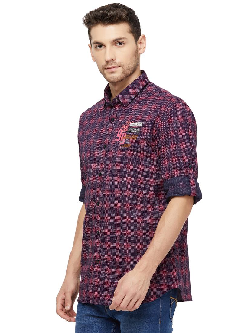 pink checkered casual shirt - 16960066 - Zoom Image - 2