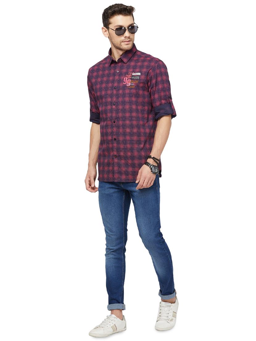 pink checkered casual shirt - 16960066 - Zoom Image - 4