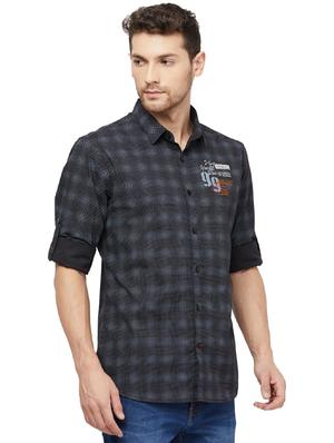 black checkered casual shirt - 16960067 - Standard Image - 2