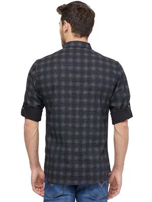 black checkered casual shirt - 16960067 - Standard Image - 3