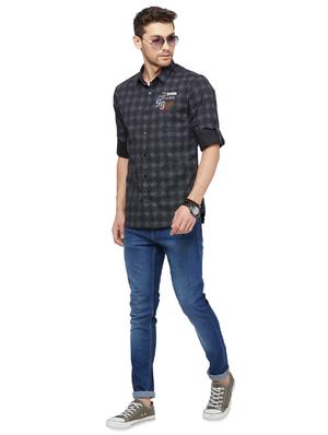 black checkered casual shirt - 16960067 - Standard Image - 4