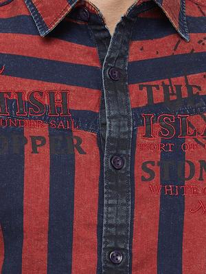 red striped casual shirt - 16960068 - Standard Image - 5