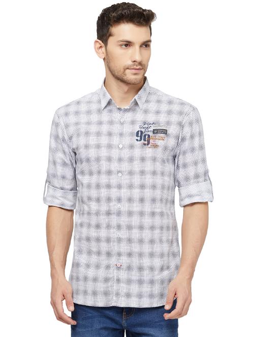 white checkered casual shirt - 16960069 - Standard Image - 1