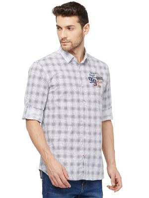 white checkered casual shirt - 16960069 - Standard Image - 2