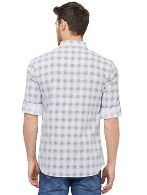 white checkered casual shirt - 16960069 - Standard Image - 3