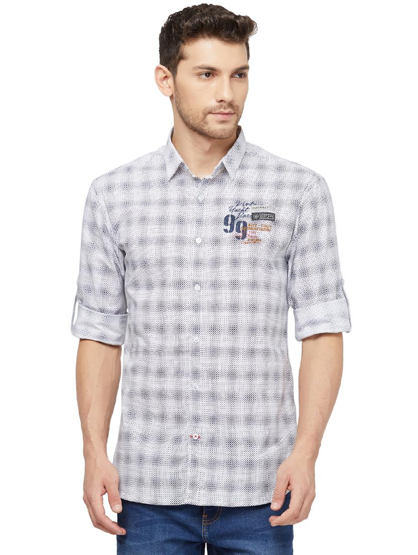 white checkered casual shirt - 16960069 - Zoom Image - 1