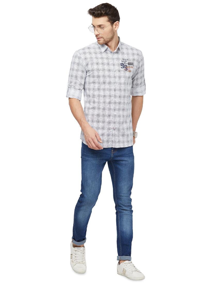 white checkered casual shirt - 16960069 - Zoom Image - 4