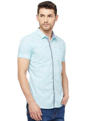 blue printed casual shirt - 16960073 - Standard Image - 2