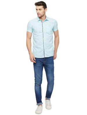 blue printed casual shirt - 16960073 - Standard Image - 4
