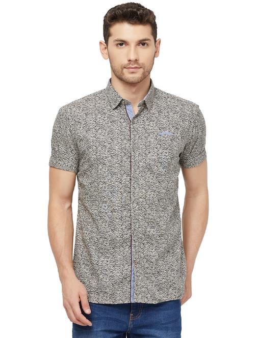 grey printed casual shirt - 16960074 - Standard Image - 1