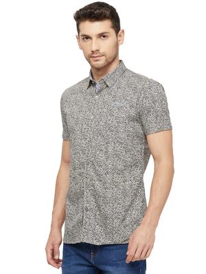 grey printed casual shirt - 16960074 - Standard Image - 2