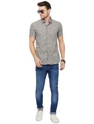 grey printed casual shirt - 16960074 - Standard Image - 4