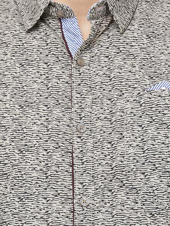 grey printed casual shirt - 16960074 - Zoom Image - 5