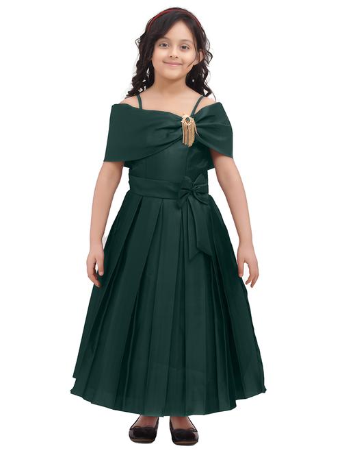 green satin party gown - 16960172 - Standard Image - 1