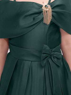 green satin party gown - 16960172 - Standard Image - 4