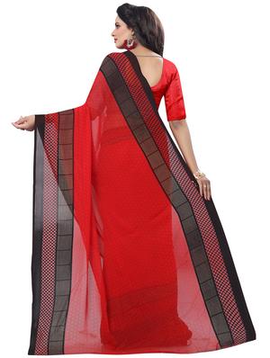 geometric printed saree with blouse - 16960196 - Standard Image - 2