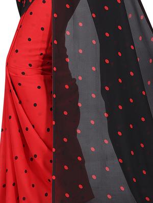 polka dots half & half saree with blouse - 16960201 - Standard Image - 4