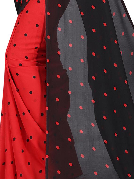 polka dots half & half saree with blouse - 16960201 - Zoom Image - 4