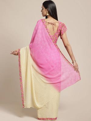 floral printed saree with blouse - 16960244 - Standard Image - 2