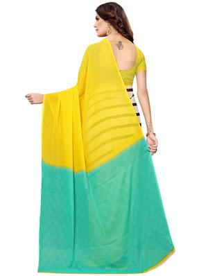 striped printed saree with blouse - 16960272 - Standard Image - 2