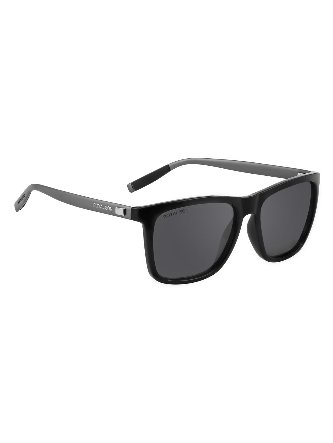 royal son retro square uv protected hd polarized men sunglasses- black - 16960337 - Zoom Image - 2