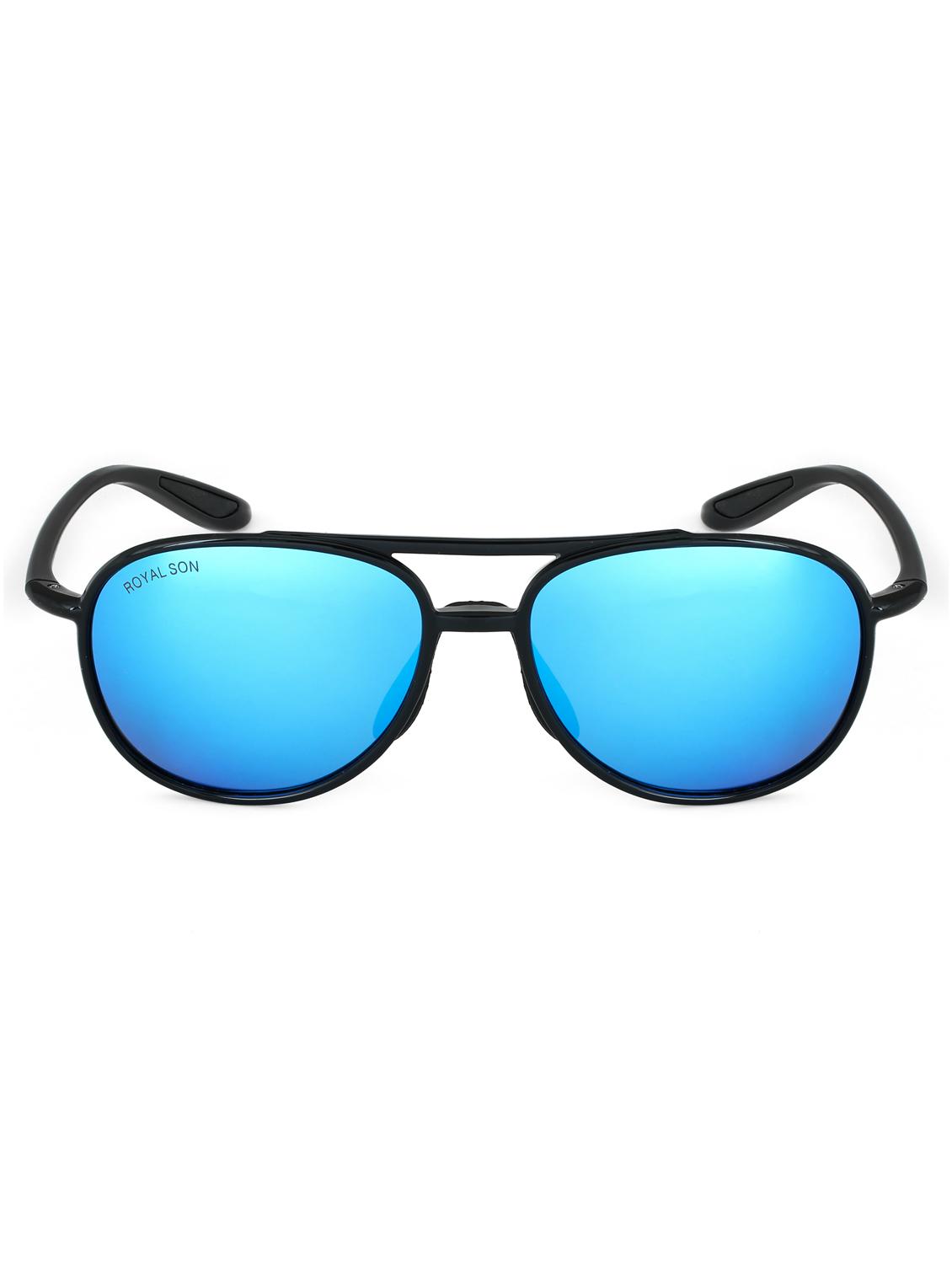 royal son hd polarized tr90 unbreakable aviator men sunglasses - blue mirrored - 16960347 - Zoom Image - 1
