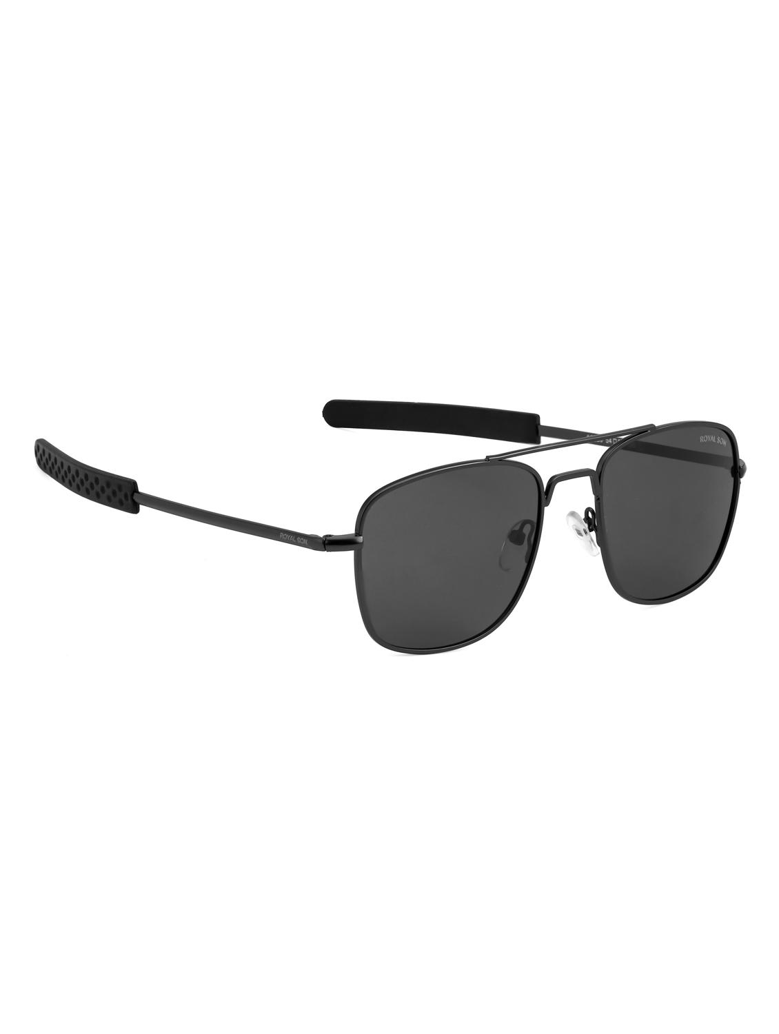 royal son retro square hd polarized sunglasses for men - black - 16960355 - Zoom Image - 2