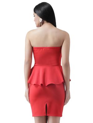 off shoulder peplum dress - 16960406 - Standard Image - 3