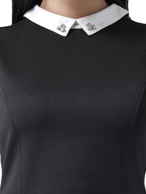contrast collar flared dress - 16960412 - Standard Image - 5