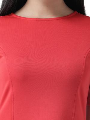 round neck solid flared dress - 16960420 - Standard Image - 5