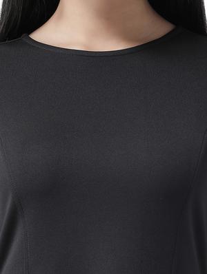 round neck solid flared dress - 16960421 - Standard Image - 5