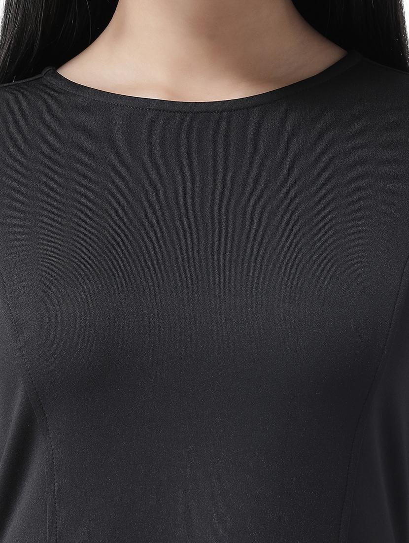 round neck solid flared dress - 16960421 - Zoom Image - 5