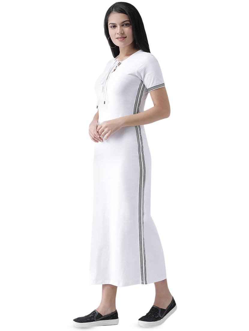 lace up neck maxi dress - 16960440 - Zoom Image - 2
