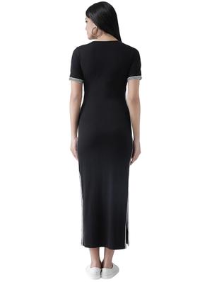 lace up neck maxi dress - 16960441 - Standard Image - 3